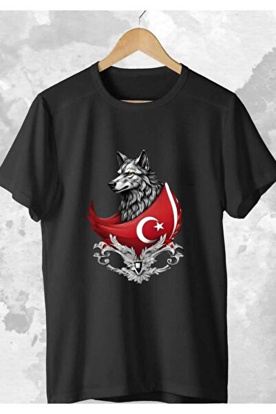 FULL TOLERANCE Ceyasmoda TURAN DEVLETLERİ - BOZKURT TÜRK SEMBOLLÜ - BAYRAK BASKILI T-SHIRT