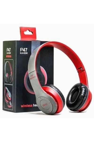 P47 P47 Wireless Portable Sports Headphones Stereo, Memory Card Bluetooth Headset (Red)