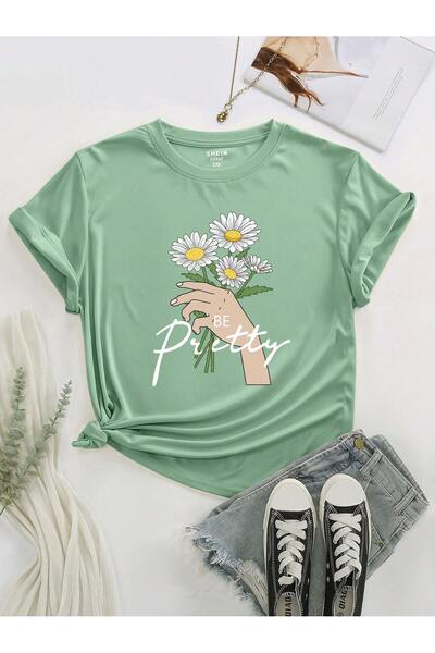 PENTHİLUS Camiseta Floral Y Con Letras