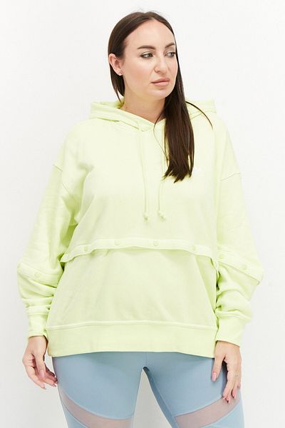 adidas Women Plus Size Long Sleeves Walking Hoodie, Lime Green
