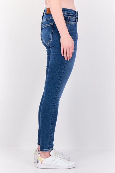 Esprit Women Skinny Fit Mid Rise Wash Stretch Jeans, Mud Blue
