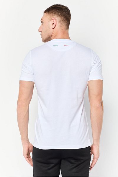 Lamborghini Men Crew Neck Short Sleeves Brand Logo T-shirt, White