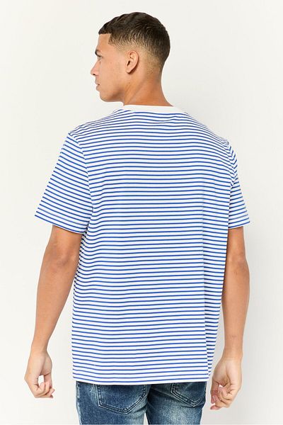 Esprit Men Round Neck Short Sleeves Stripe T-shirt, Multicolor