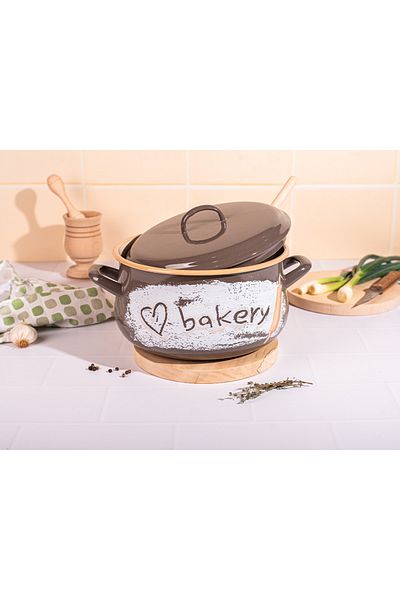 Metalac Oala 5.3l cu capac Bakery Metalac, email, 22cm, 5.3l