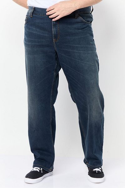 Tommy Hilfiger Men Comfort Fit Washed Stretchable Denim Jeans, Dark Blue