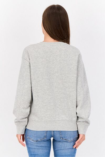 Esprit Women Crew Neck Embroidered Long Sleeves Sweatshirt, Grey