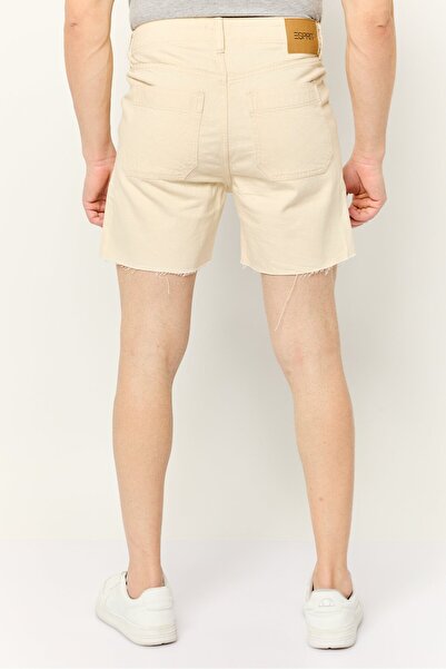 Esprit Men Solid Denim Shorts, Beige
