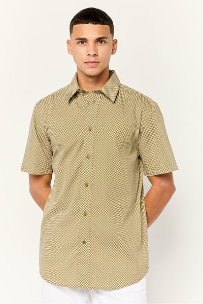Esprit Men Slim Fit Allover Print Short Sleeves Casual Shirt, Multi Colors