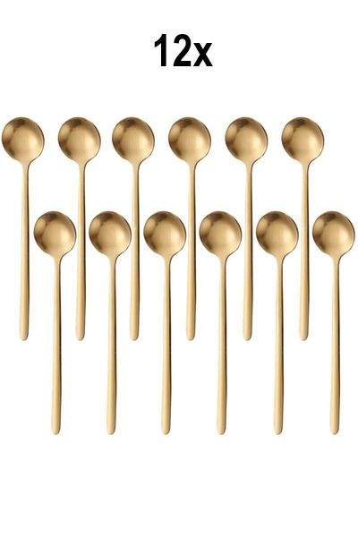 Chavin 12 Pcs Steel Gold 15 cm Cup Latte Coffee Mixing Spoon Mt161Sr-12
