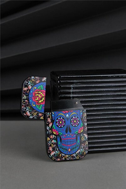 Silvio Monetti Kapaklı Baskılı Tasarım Mavi Gazlı Çakmak - 25CAK132TB02