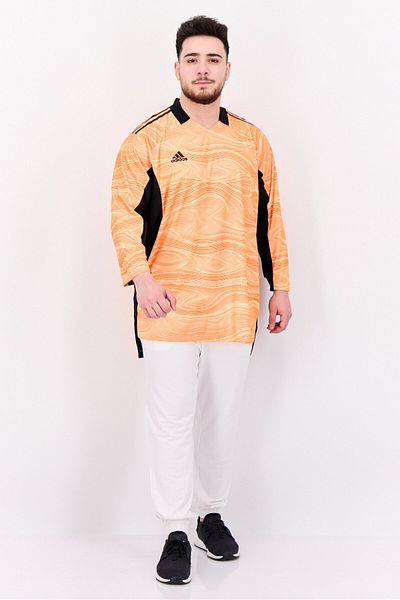 adidas Men Sportswear Fit Long Sleeve Football Jersey, Orange/black