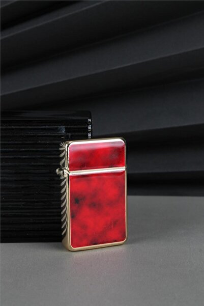 Silvio Monetti Kapaklı Özel Tasarım Kırmızı Gazlı Çakmak - 25CAK129M03