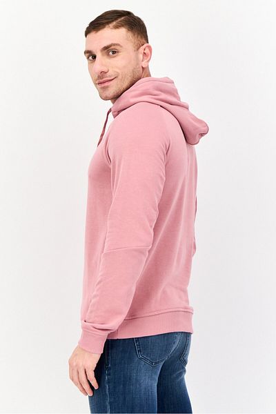 Kenneth Cole Men Solid Long Sleeves Hooded Sweatshirt, Pink