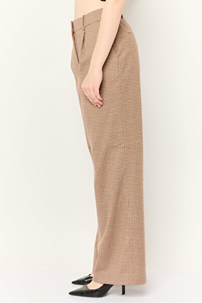 Esprit Women Regular Fit Houndstooth Pattern Wide Leg Pants, Multicolor