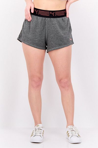 Puma Women Regular Fit Brand Logo Running Shorts, Grey
