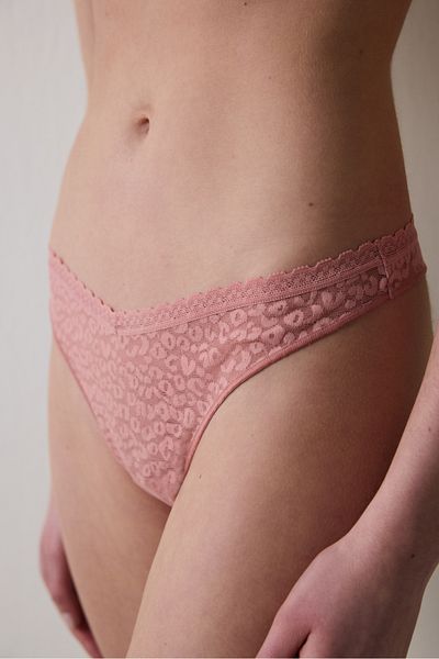 Penti Easy Lace V Shape Pink Thong