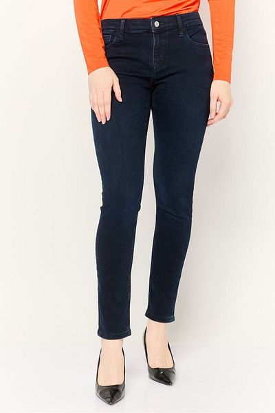 Esprit Women Skinny Mid Waist Solid Stretchable Denim Jeans, Navy