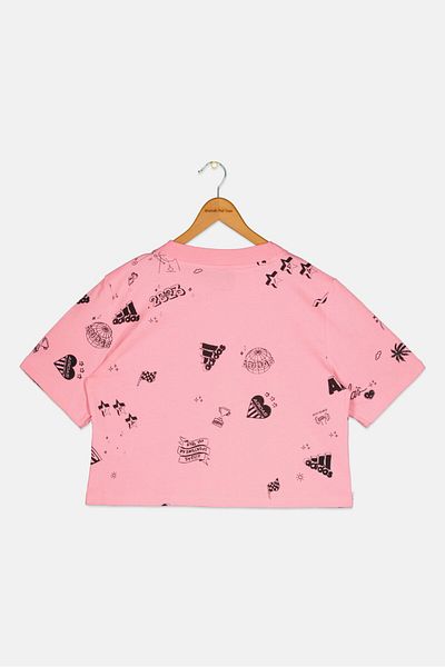 adidas Kids Girl Sportswear Fit Short Sleeve Outdoor Top, Pink