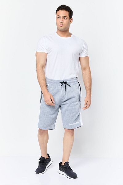 Akademiks Men Sportswear Fit Brand Logo Outdoor Shorts, Grey