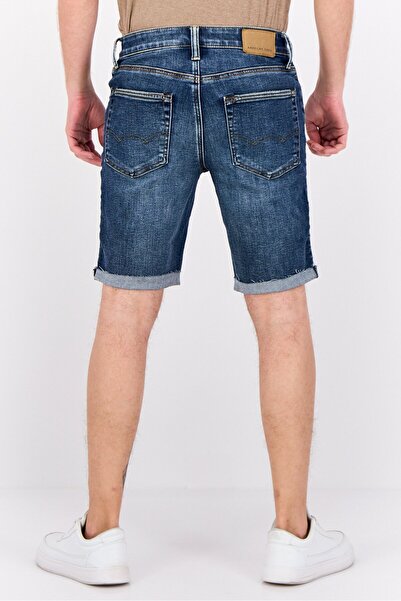 AMERICAN EAGLE Men Washed Denim Shorts, Navy