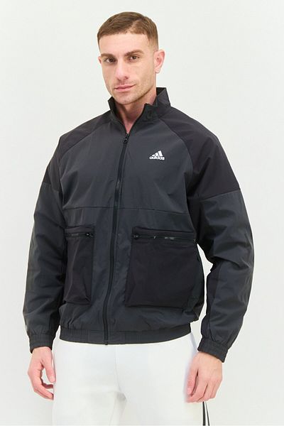adidas Men Sportswear Fit Long Sleeves Training Jacket, Black