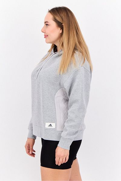 adidas Women Sportswear Fit Long Sleeves Hoodies, Grey