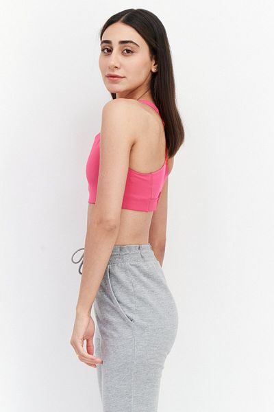 adidas Women Lightly Padded Brand Logo Sports Bra, Pink