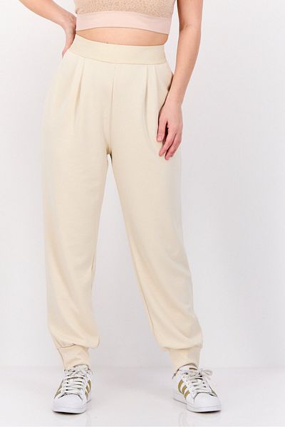 Esprit Women Regular Fit Solid Jogger Pants, Cream