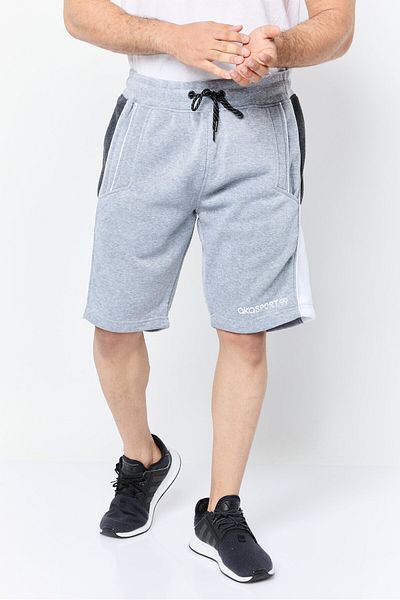Akademiks Men Sportswear Fit Brand Logo Outdoor Shorts, Grey