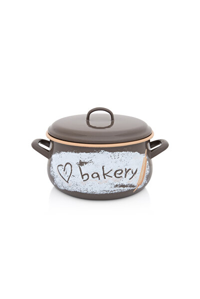 Metalac Oala 6.5l cu capac din sticla Bakery Metalac, email, 24cm, 6.5l