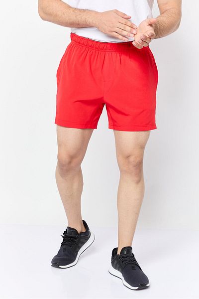Mister Men 5 Inseam Sportswear Fit Training Shorts, Red