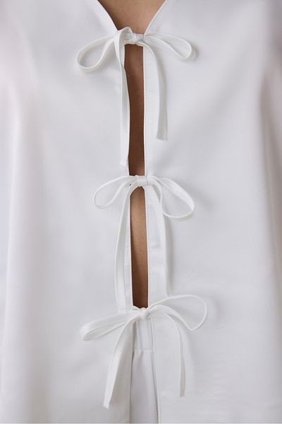 Penti Braut-Satin-Hemd-Hosen-Pyjama-Set in Off-White