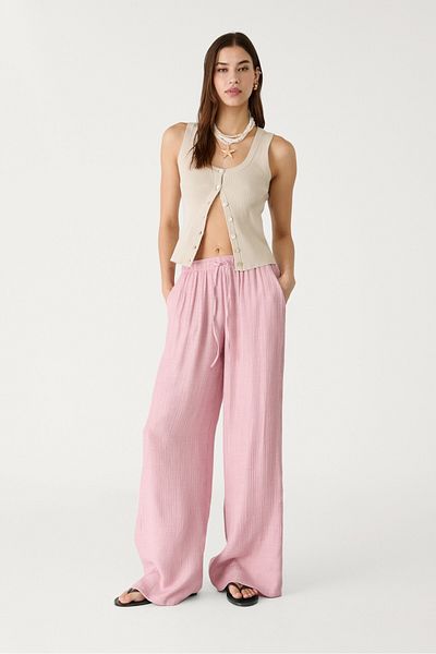 Stradivarius Flowing textured trousers
