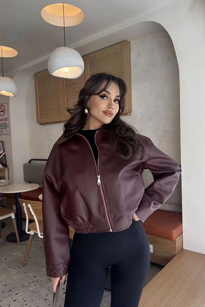 MEECY Women's Leather Jacket