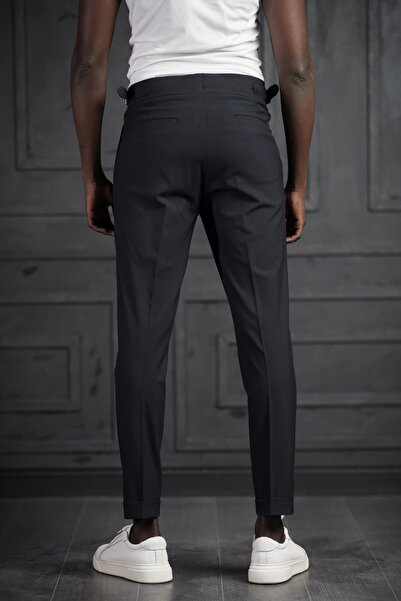 PERPANT Slimfit Двошарові Штани з Плетеним Поясом та Пряжкою з Літньої Тканини