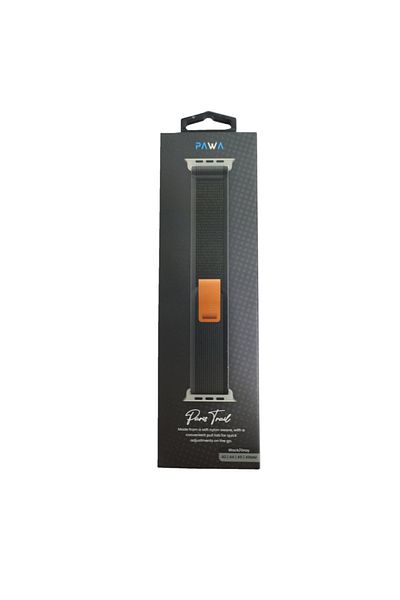Pawa - Paris Trial Apple Watch Band Two-Tone Fabric Compatible with 42/44/45/49mm Black, Gray, and O