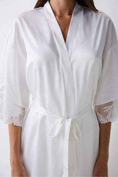 Penti Braut Aura Satin Off-White Morgenmantel