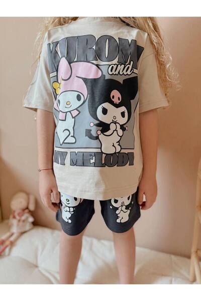 Baby Wikiboom Kuromi T-Shirt Shorts Girl's Set 100% Cotton