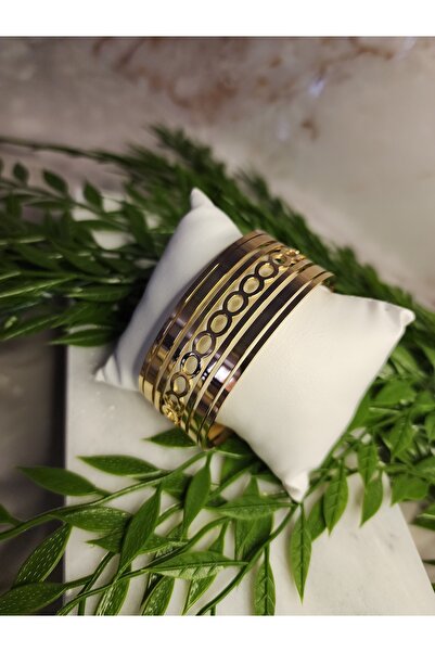 ALLEGRİA تفاصيل خاتم سوار من الفولاذ الذهبي