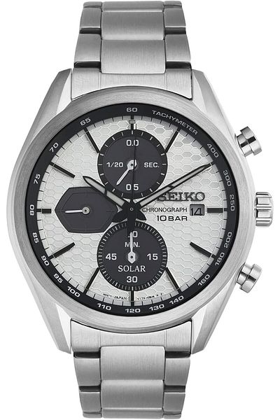 Seiko Macchina Sportiva SSC769P1 Solar Chronograph Men's Watch White Dial, 41.4mm, Sapphire
