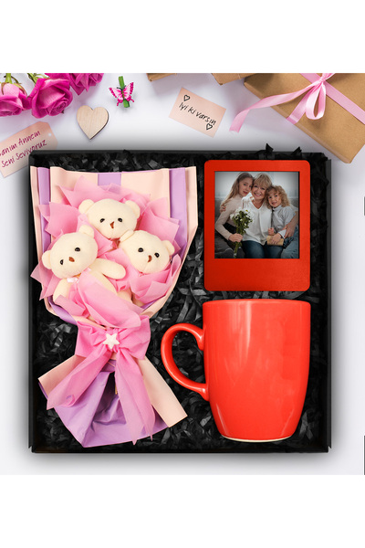Apollon Gift Shop Anneler Gününe Özel Üçlü Peluş Ayıcık Buketi & Kişiye Özel ...