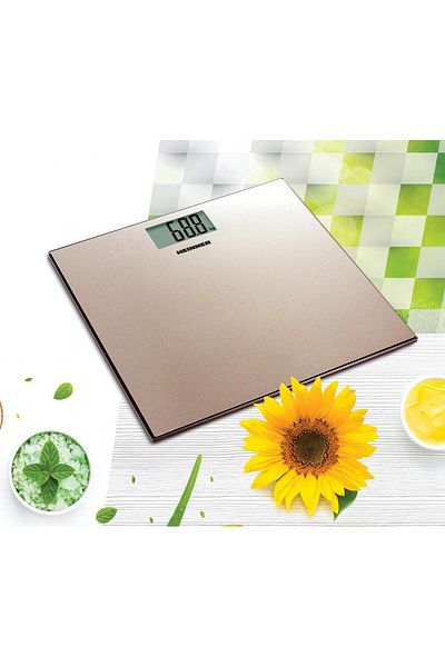 Heinner Bathroom scale HBS-180SSGD, 180kg, colored stainless steel platform, 30 x 30 cm, LCD display,