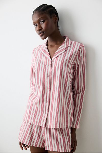 Penti Aria Striped Red Shirt Pants Pajamas Set
