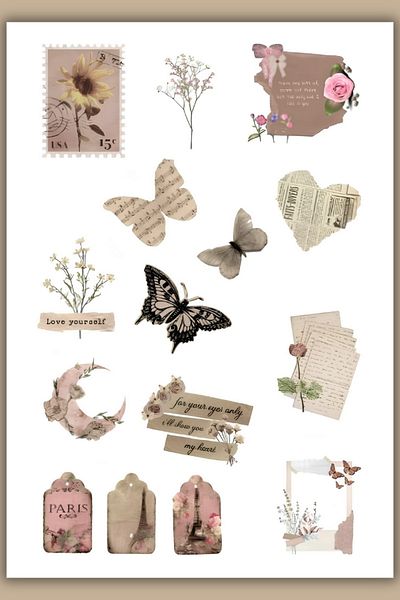 birikiyedi Vintage Sticker Suitable for Planner Agenda Bullet Journal