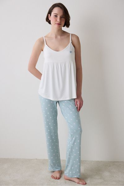 Penti Mama Solid Off-White Tank Top Pyjama Top