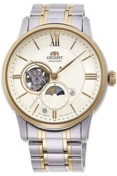 Orient Sun & Moon RA-AS0007S10B Automatic Men's Watch White Dial, Stainless Steel, 42mm, 50m WR