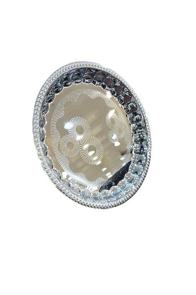 aljahwari Small Engraved Silver Single Serving Tray 30*30