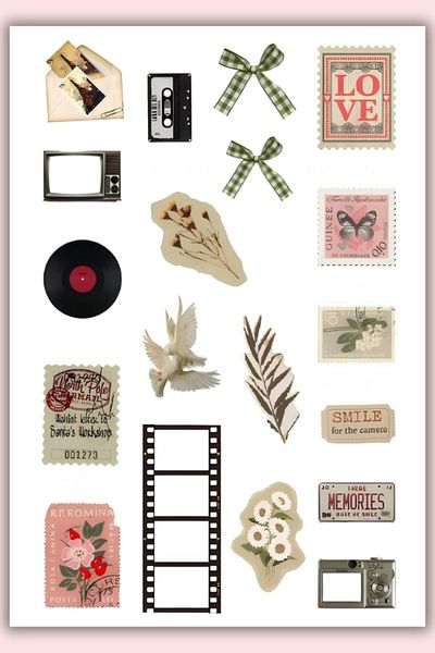 birikiyedi Vintage Sticker Suitable for Planner Agenda Bullet Journal