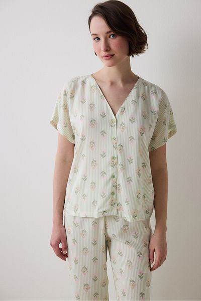 Penti Bloom Chally Shirt Pants Light Green Pajama Set