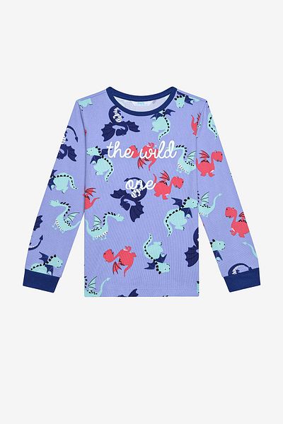 Penti Jungen-Pyjama-Set mit Drachen-Flieder